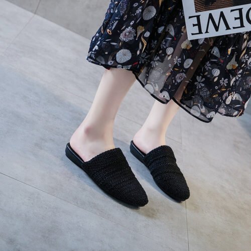 Summer New Linen Shoes Muller Shoes Flat Sandals Fashion